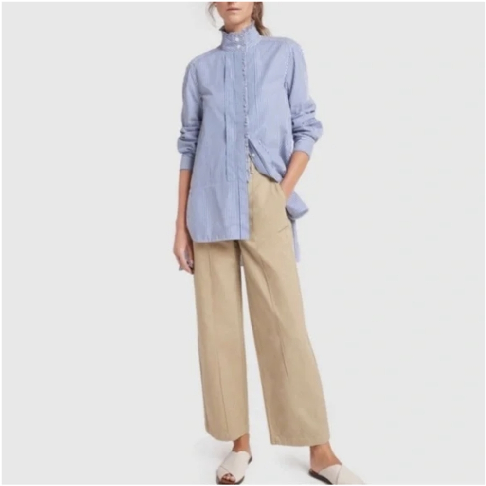 Alex Mill Kelly Wide Leg Twill Pants Sz 4 Khaki Tan 28X27 High Rise